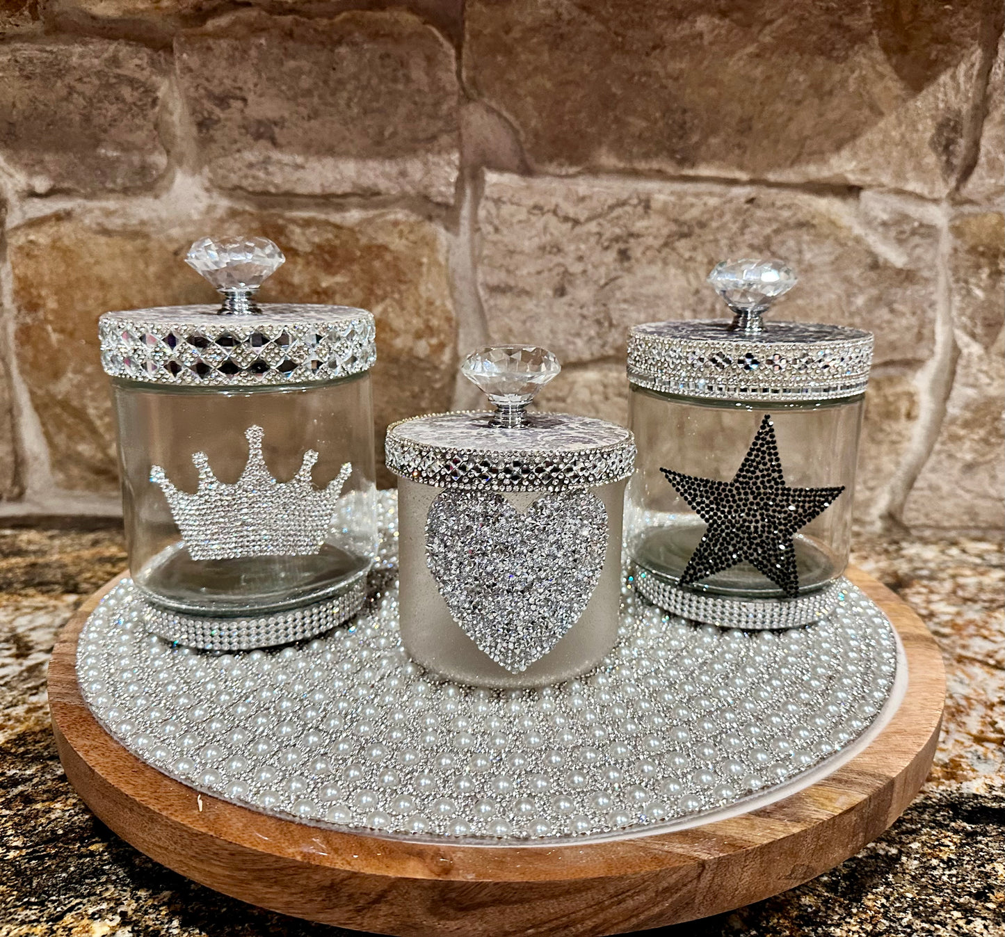 Crown Glass Canister and Lid
