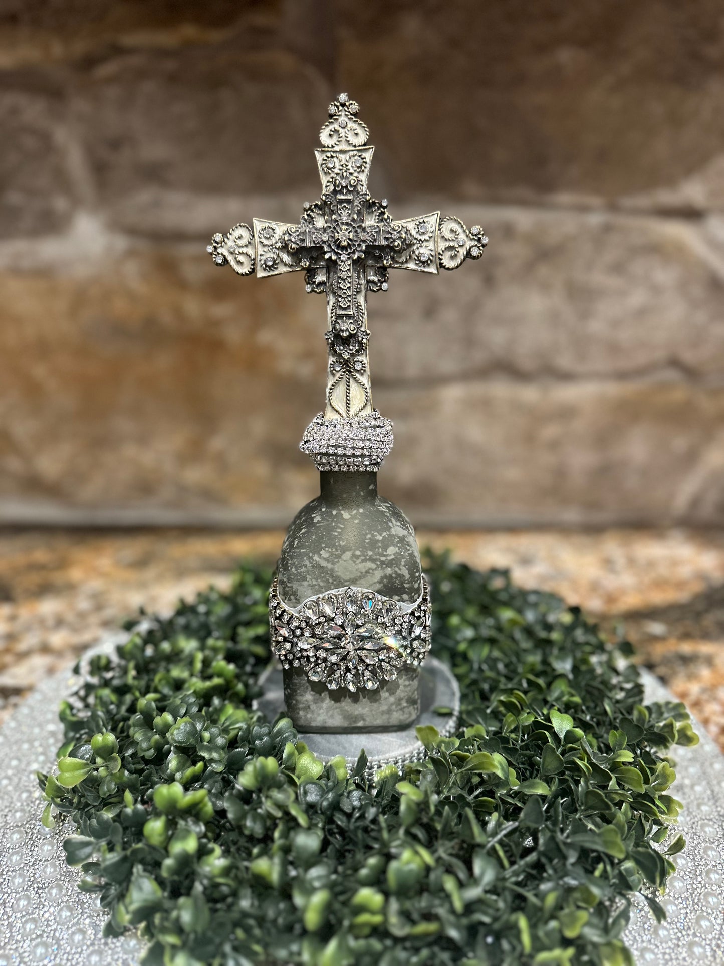 Embellished Cross Bottle