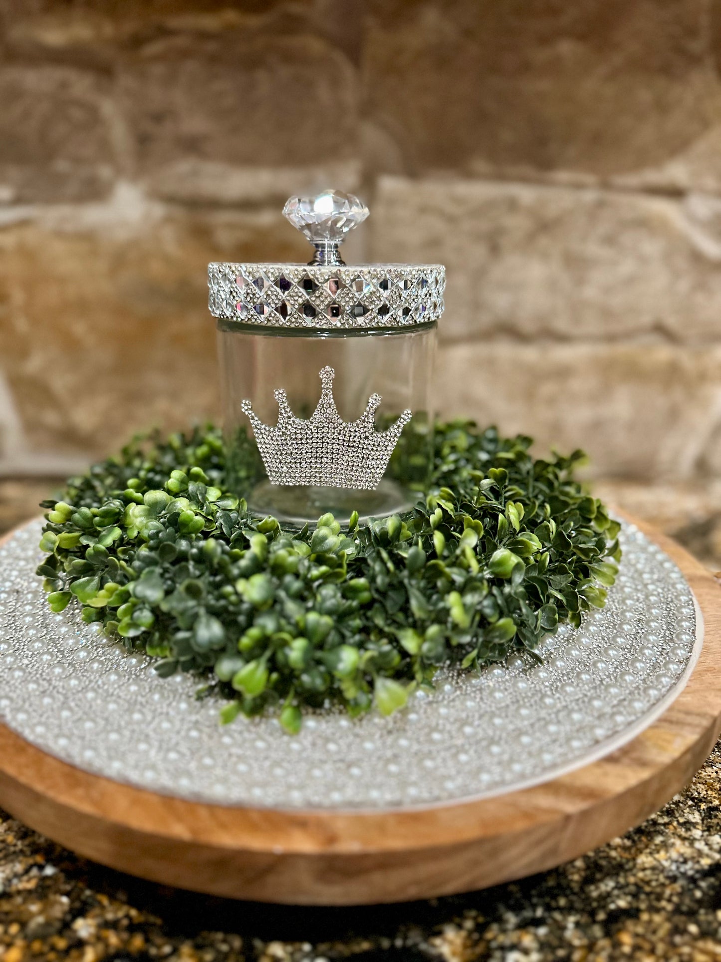 Crown Glass Canister and Lid