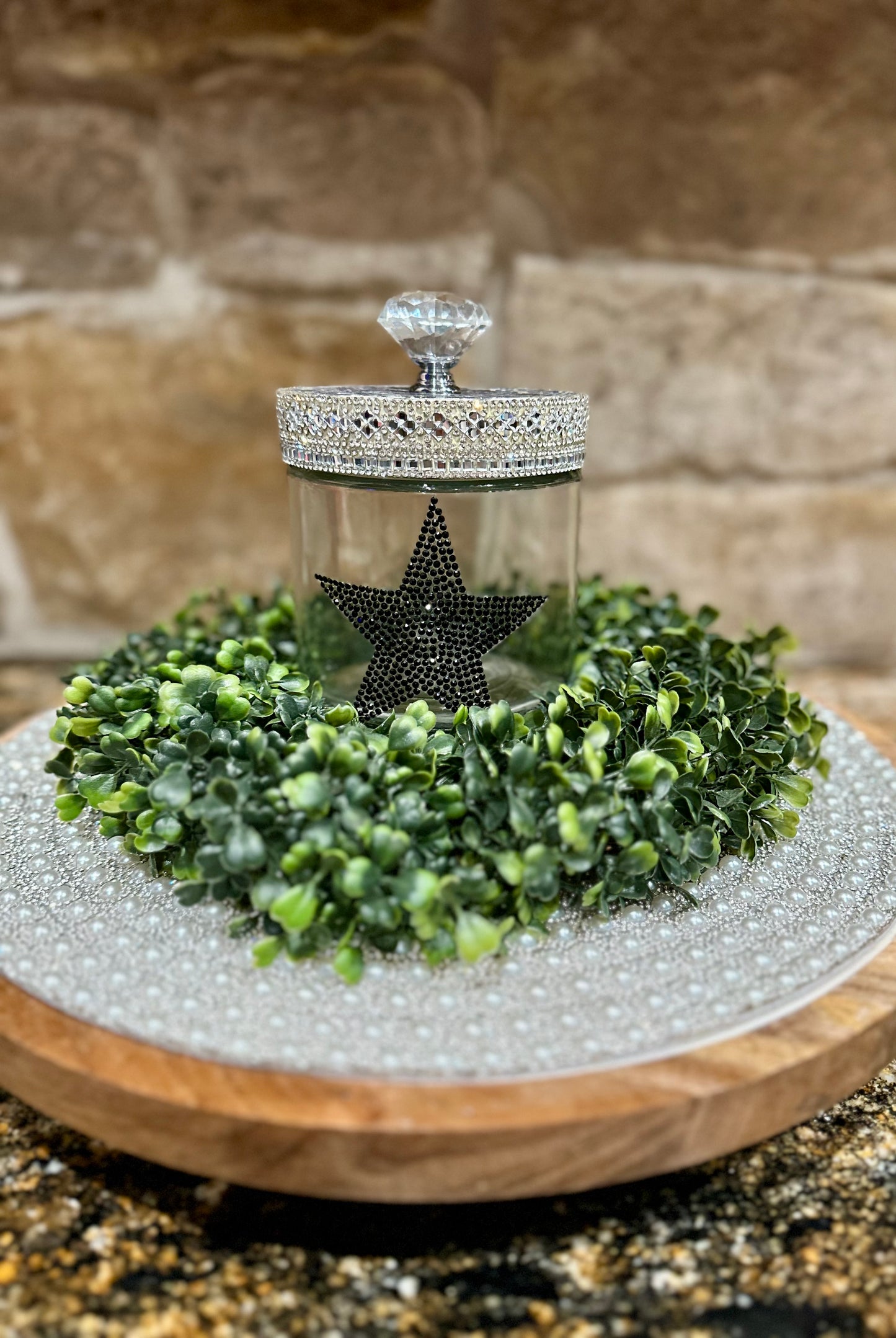 Star Glass Canister And Lid