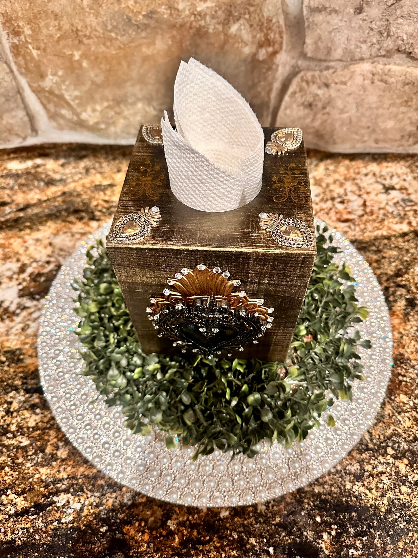 Flaming Heart Tissue Box