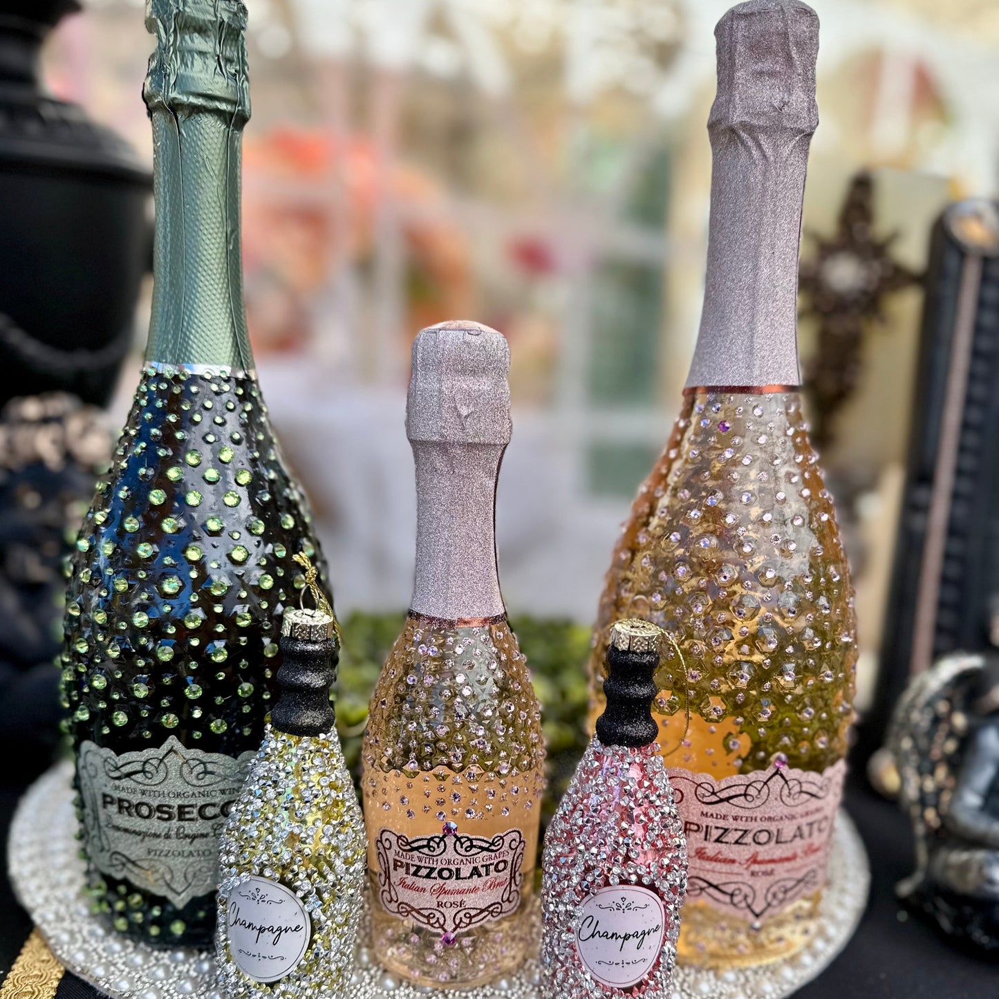 Custom Embellished Champagne Bottle