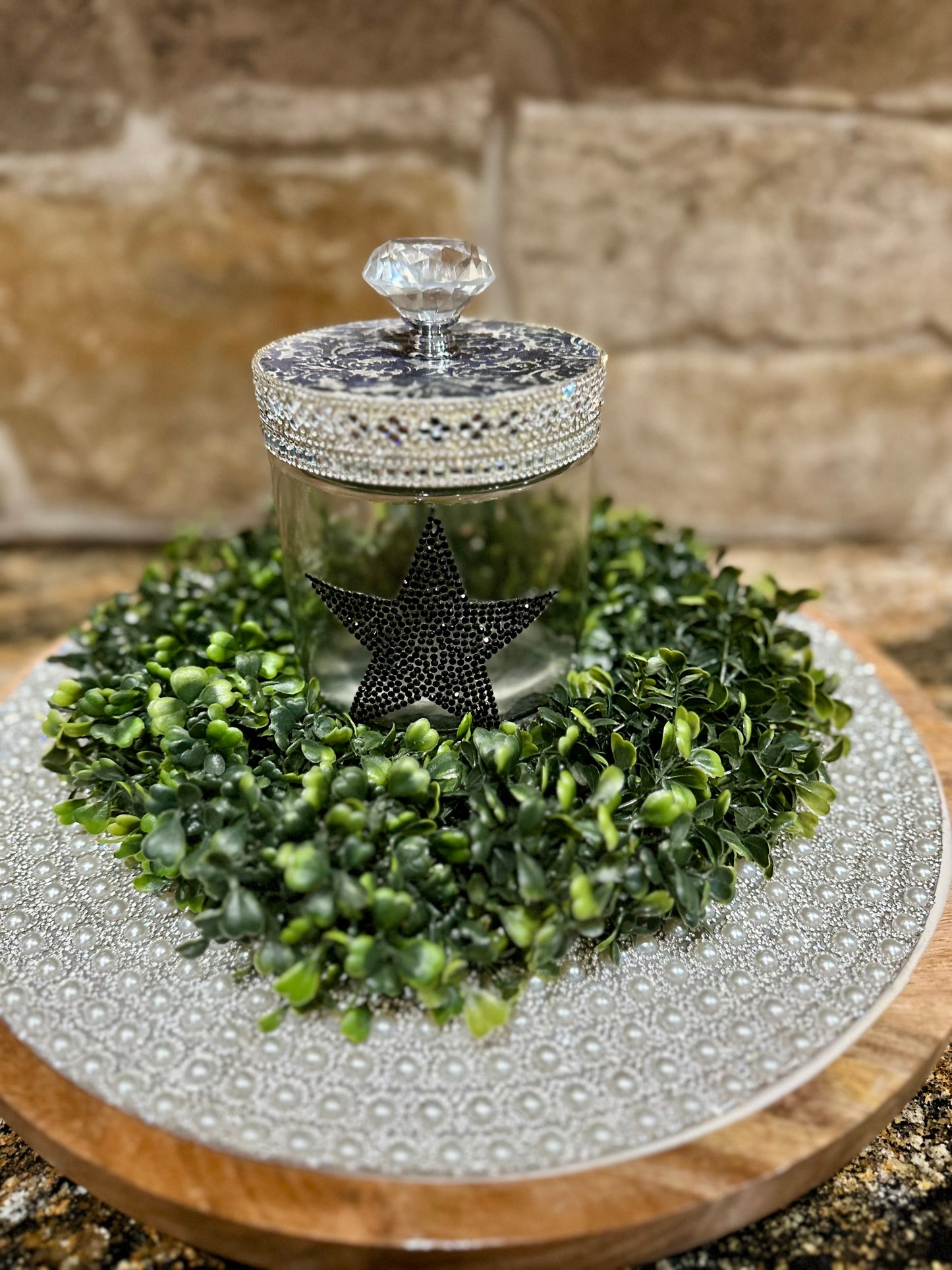 Star Glass Canister And Lid