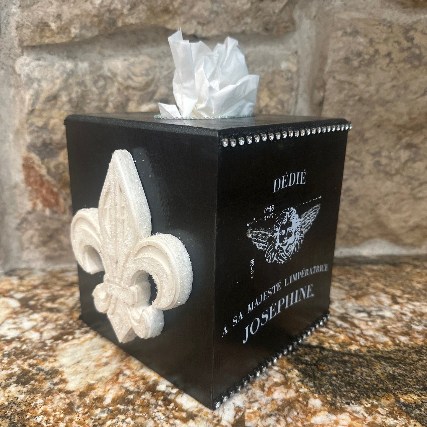 Tissue Box with Rhinestones