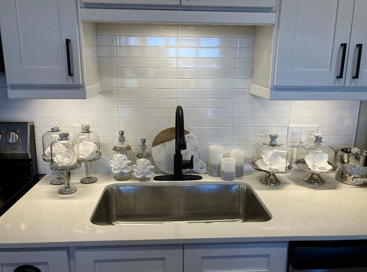 Stainless Steel Silver Glass Soap Dispenser