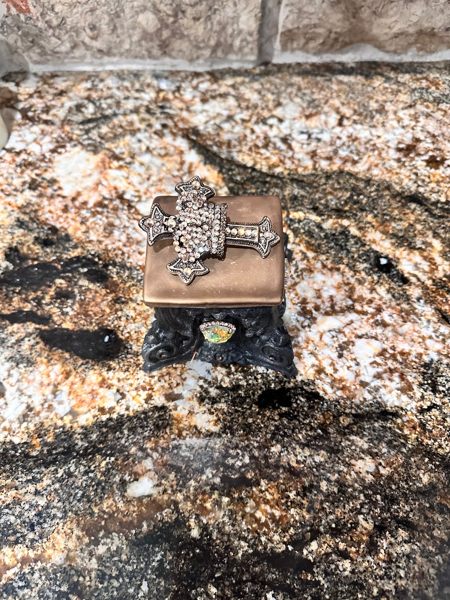 Cross With Crown Candle Pin