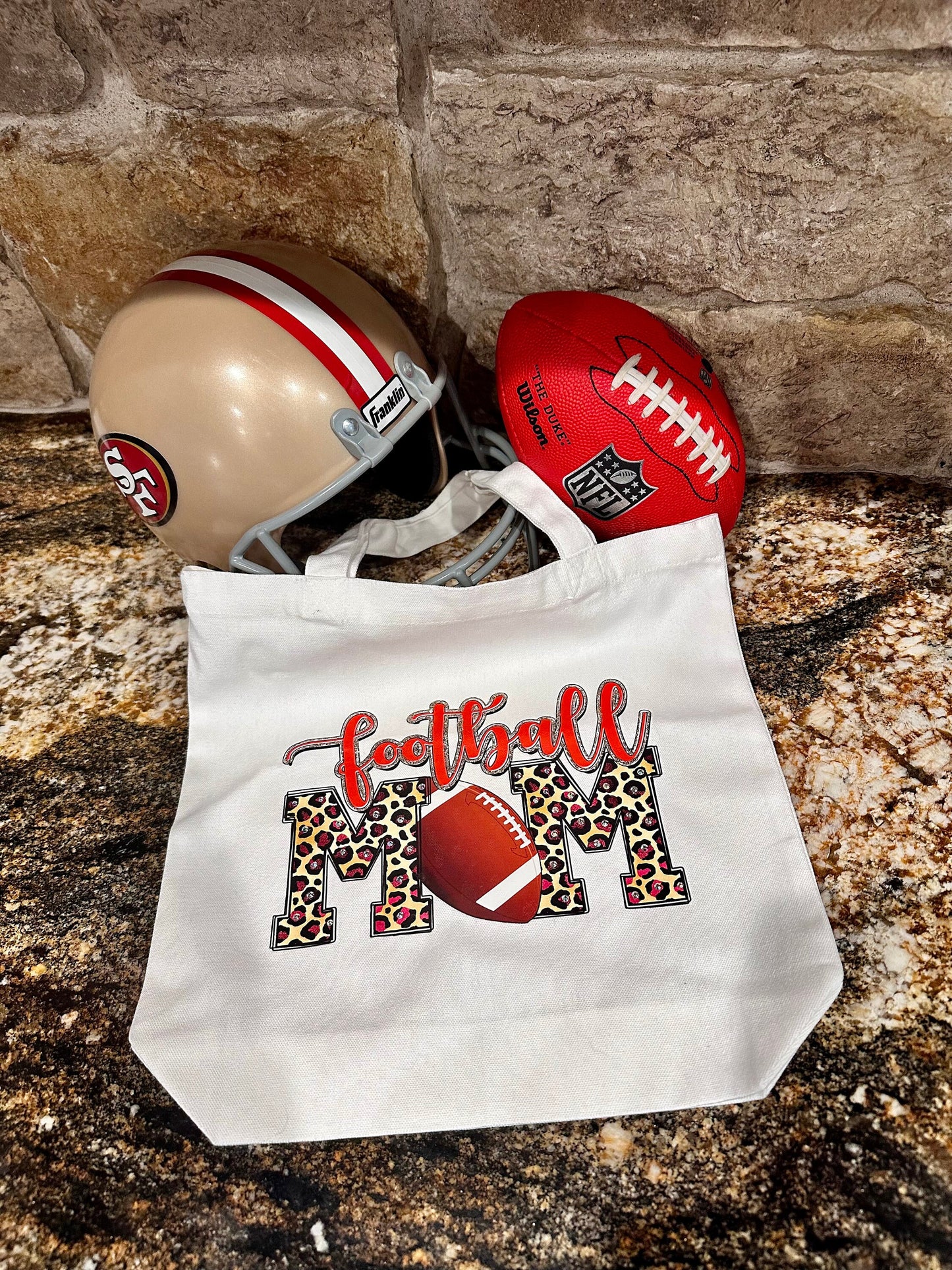 Football Mom Canvas Shoulder Tote