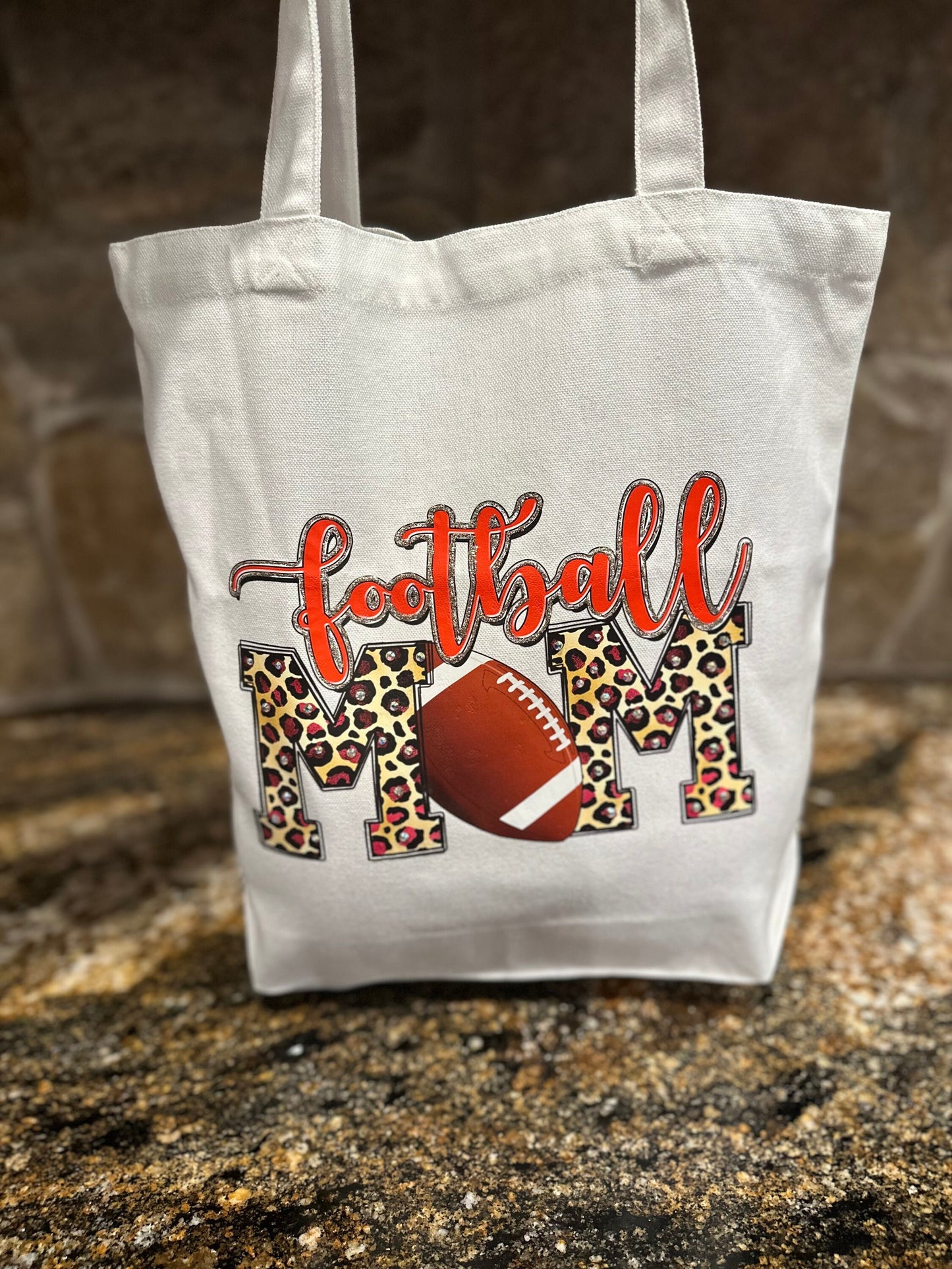 Football Mom Canvas Shoulder Tote
