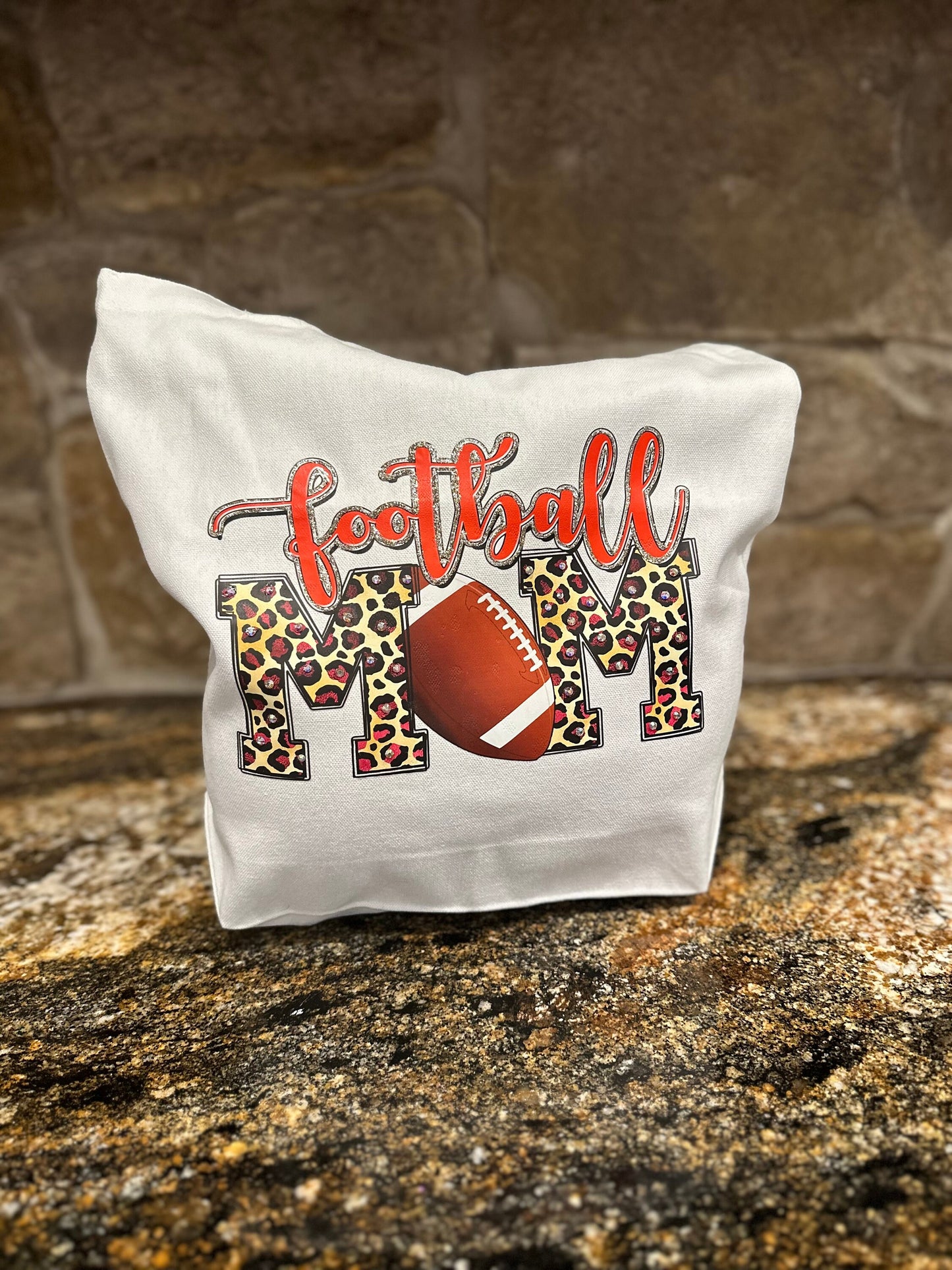 Football Mom Canvas Shoulder Tote