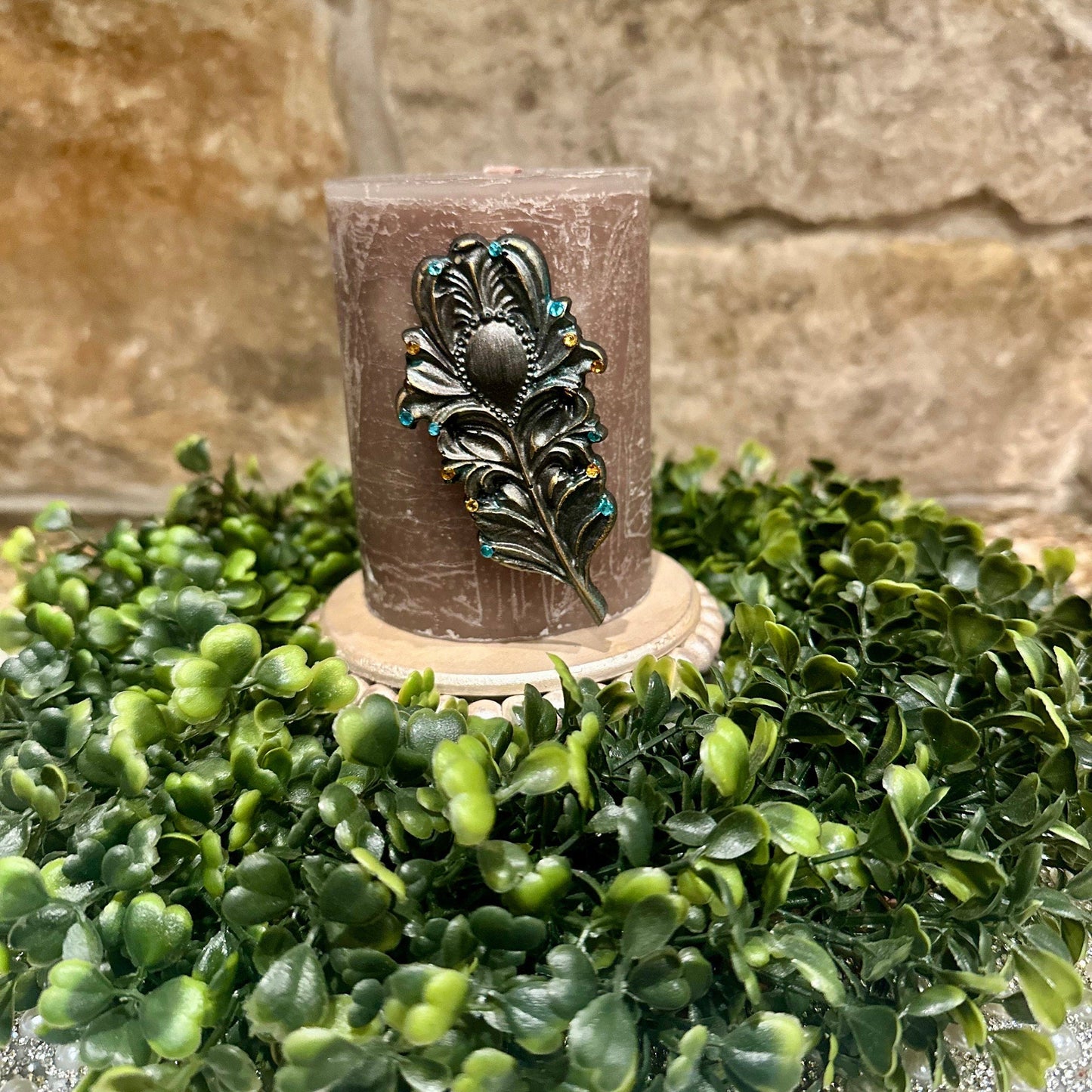 Peacock Feather Candle Pin