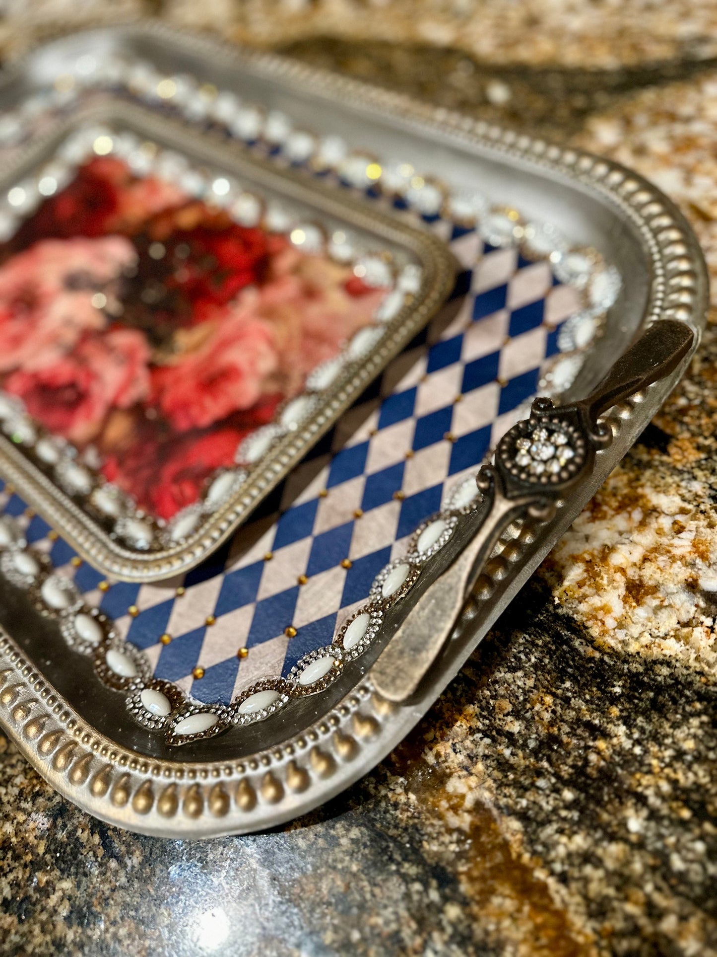 Blue Harlequin Tray