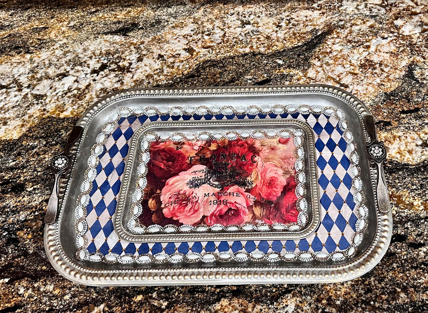 Blue Harlequin Tray