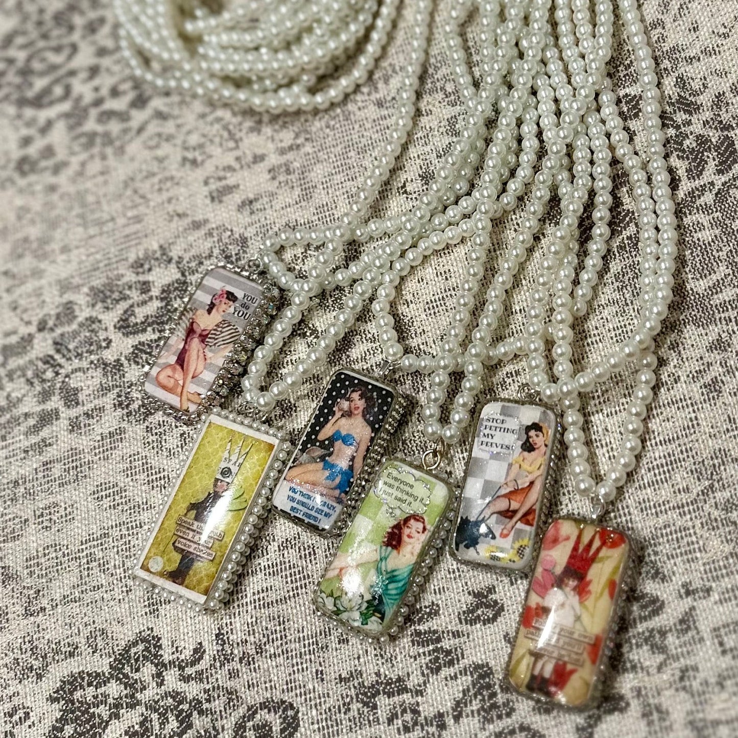 Vintage Domino Necklace