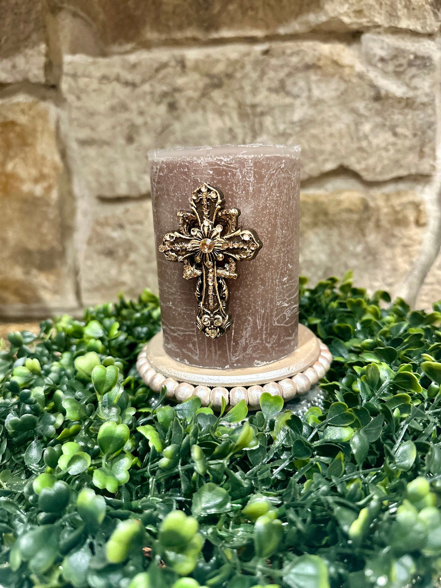 cross candle pin, reusable, handmade, diy, unique gift, embellished, Swarovski crystals, home decor, candle accessory, candle jewelr