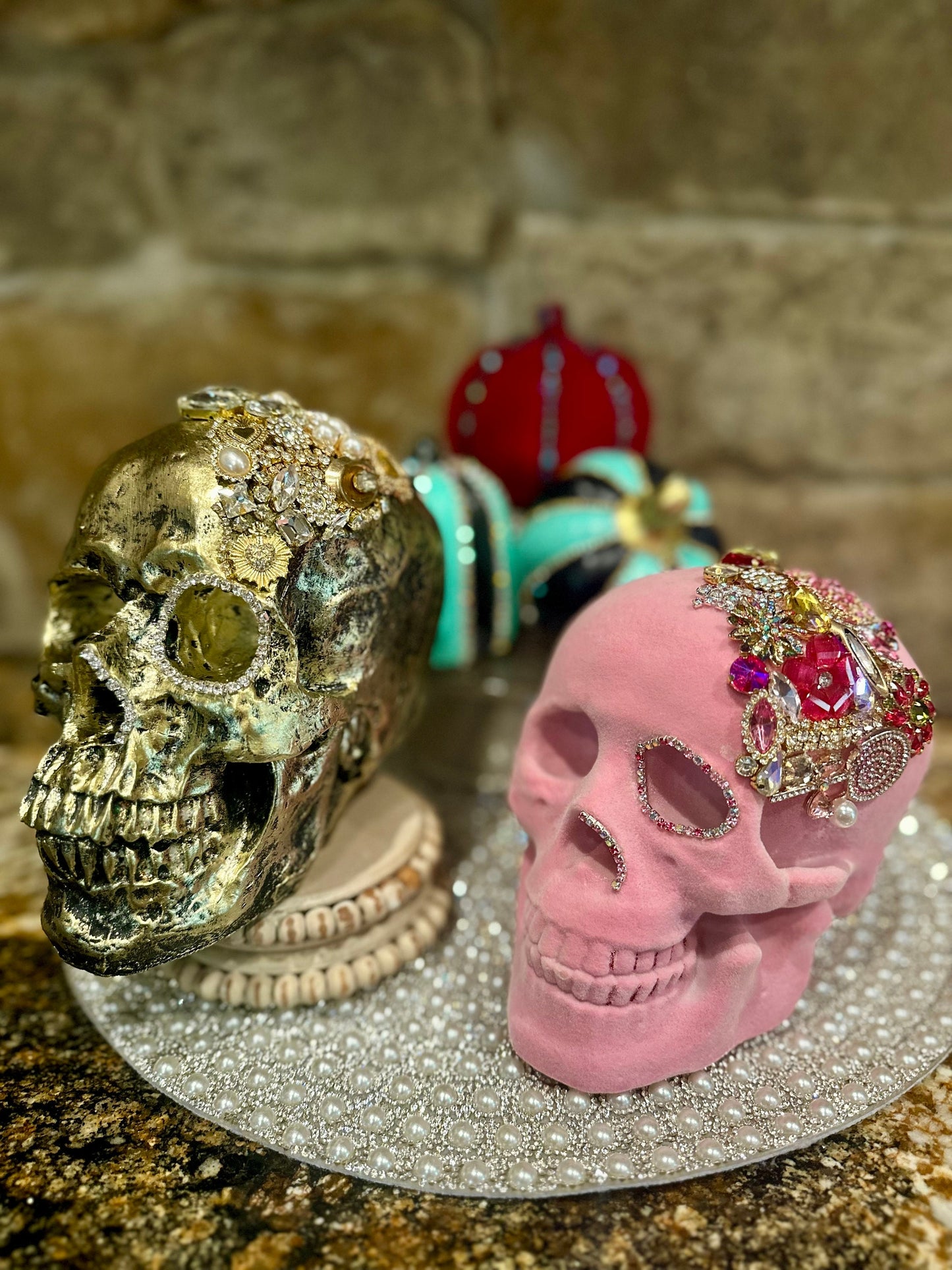 Pink Embellished Skull