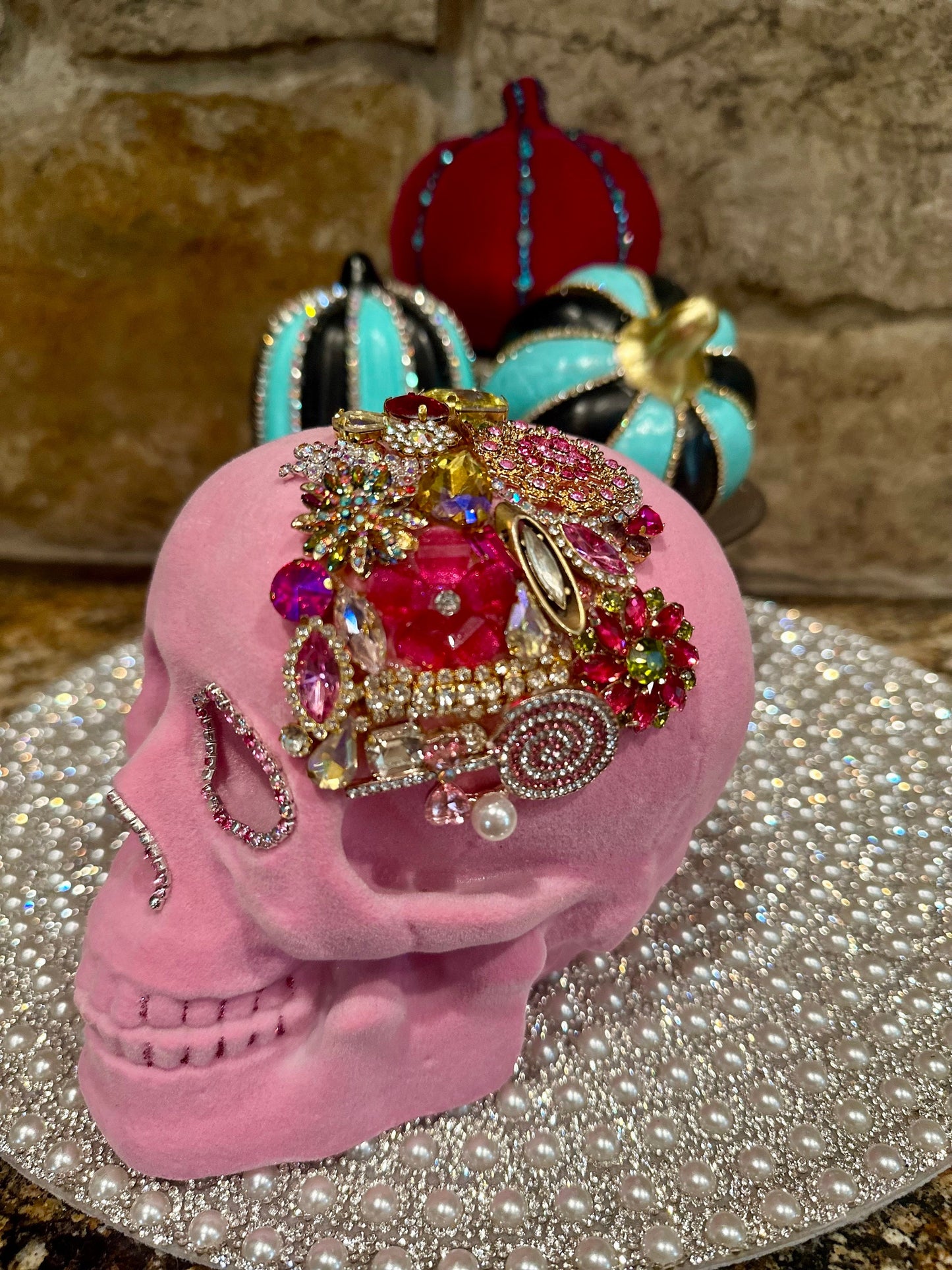 Pink Embellished Skull