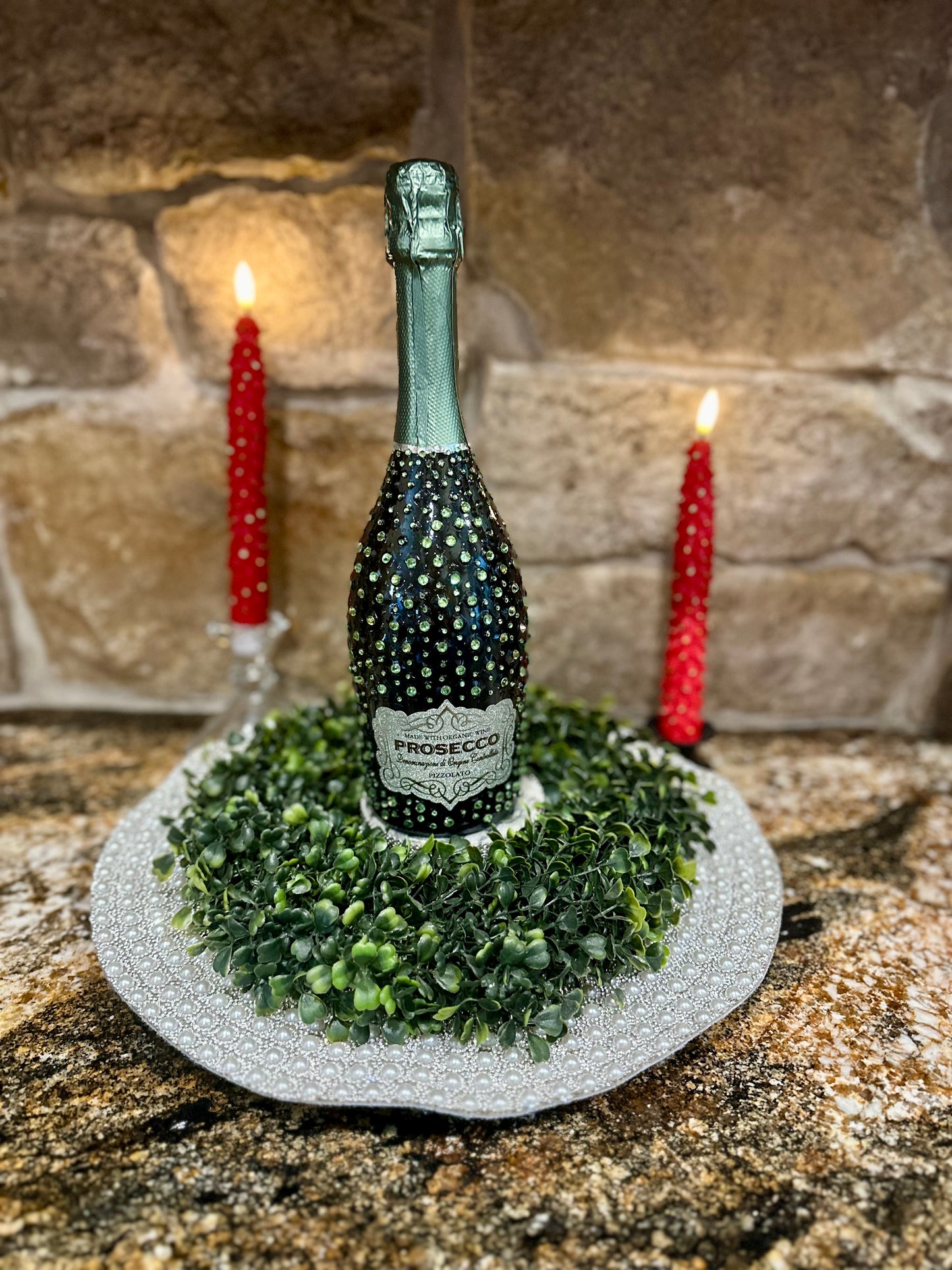 Custom Embellished Champagne Bottle