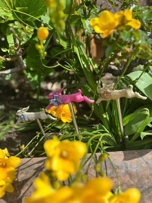 Bunny Stakes, Garden Stakes, Bunny Decor, Garden Decor, Garden Accessories