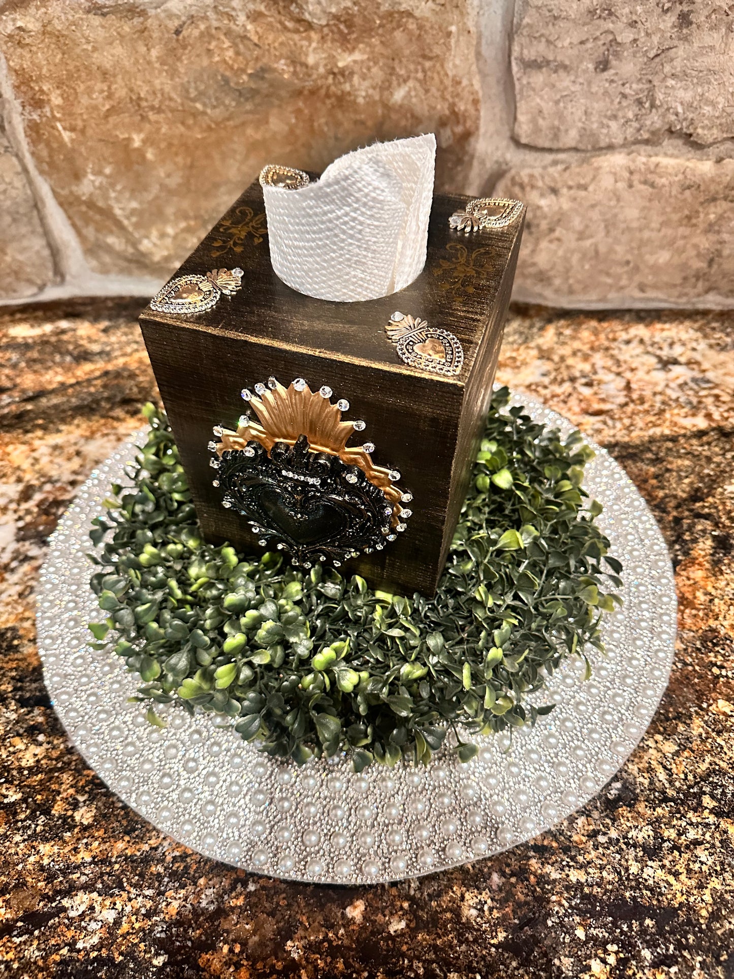 Flaming Heart Tissue Box