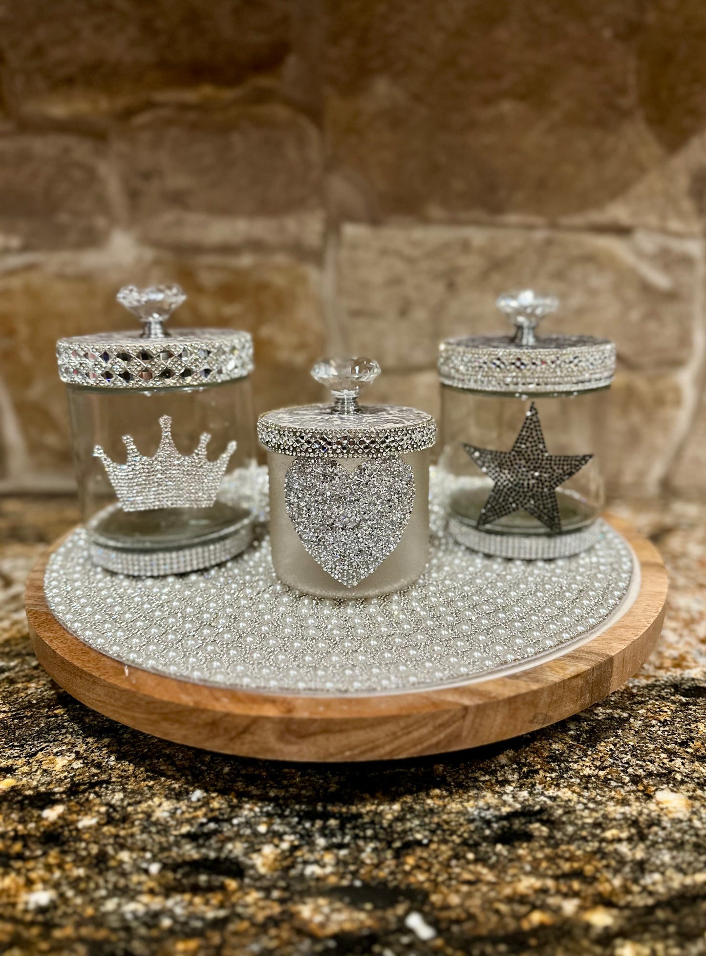 Crown glass canister and lid