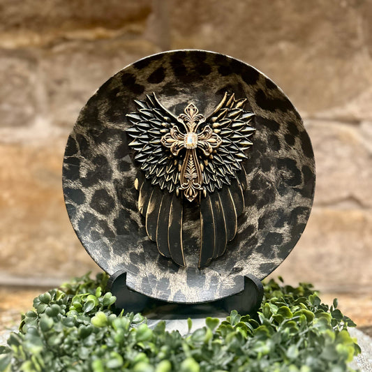 Leopard Angel Wings Decor Plate
