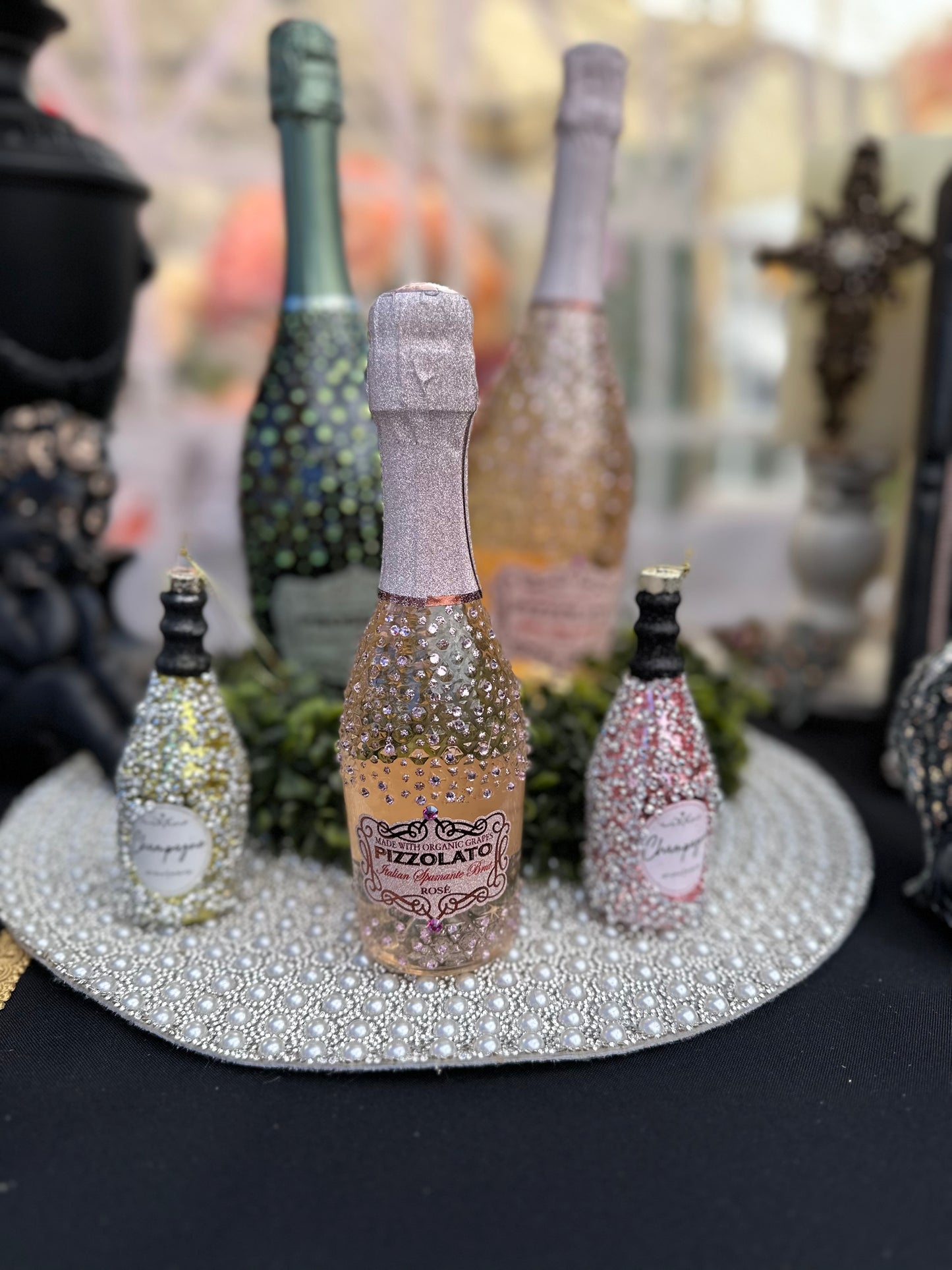 Custom Embellished Champagne Bottle