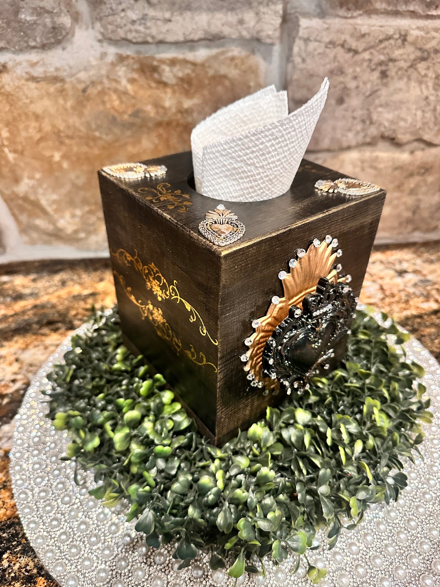 Flaming Heart Tissue Box