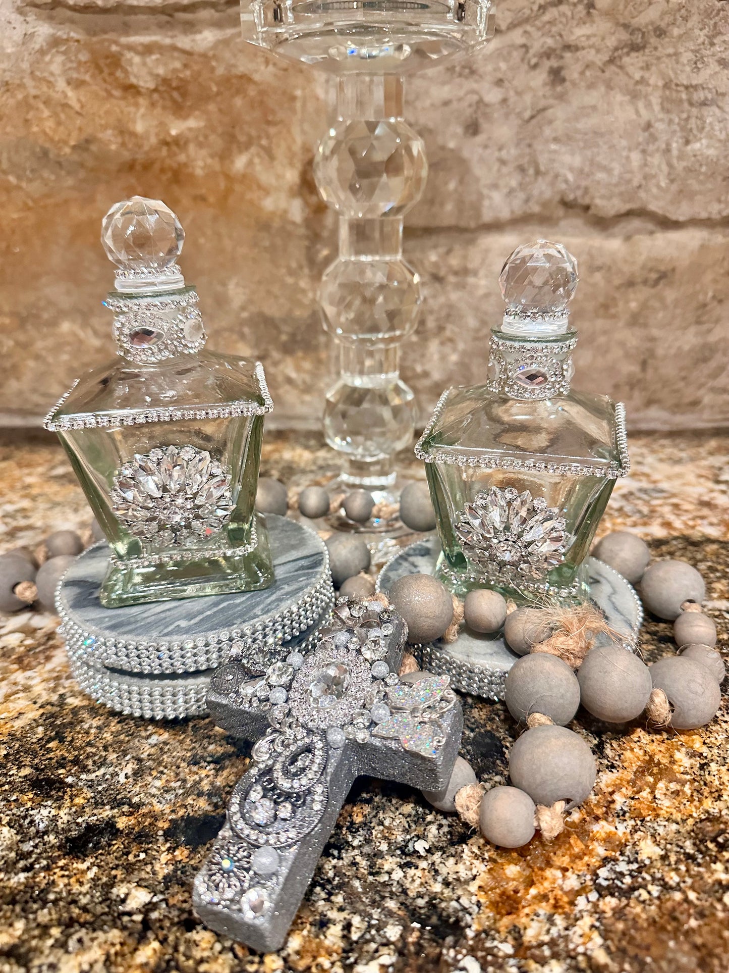 Embellished Wooden Cross Garland