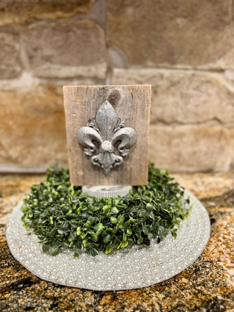 Fleur De Lis Wood Wall Tile