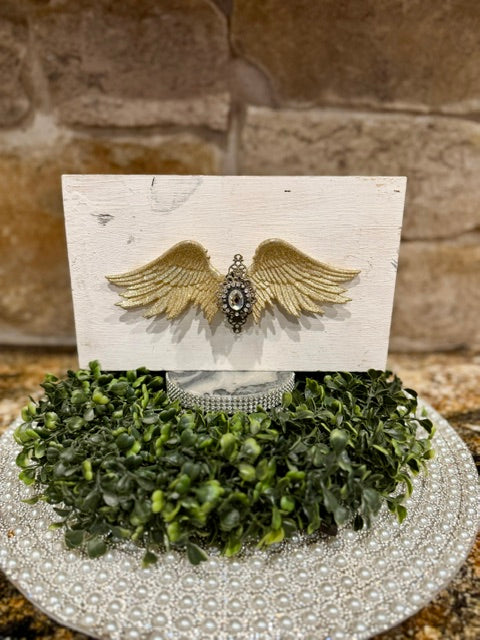 Angel Wings Wooden Wall Tile