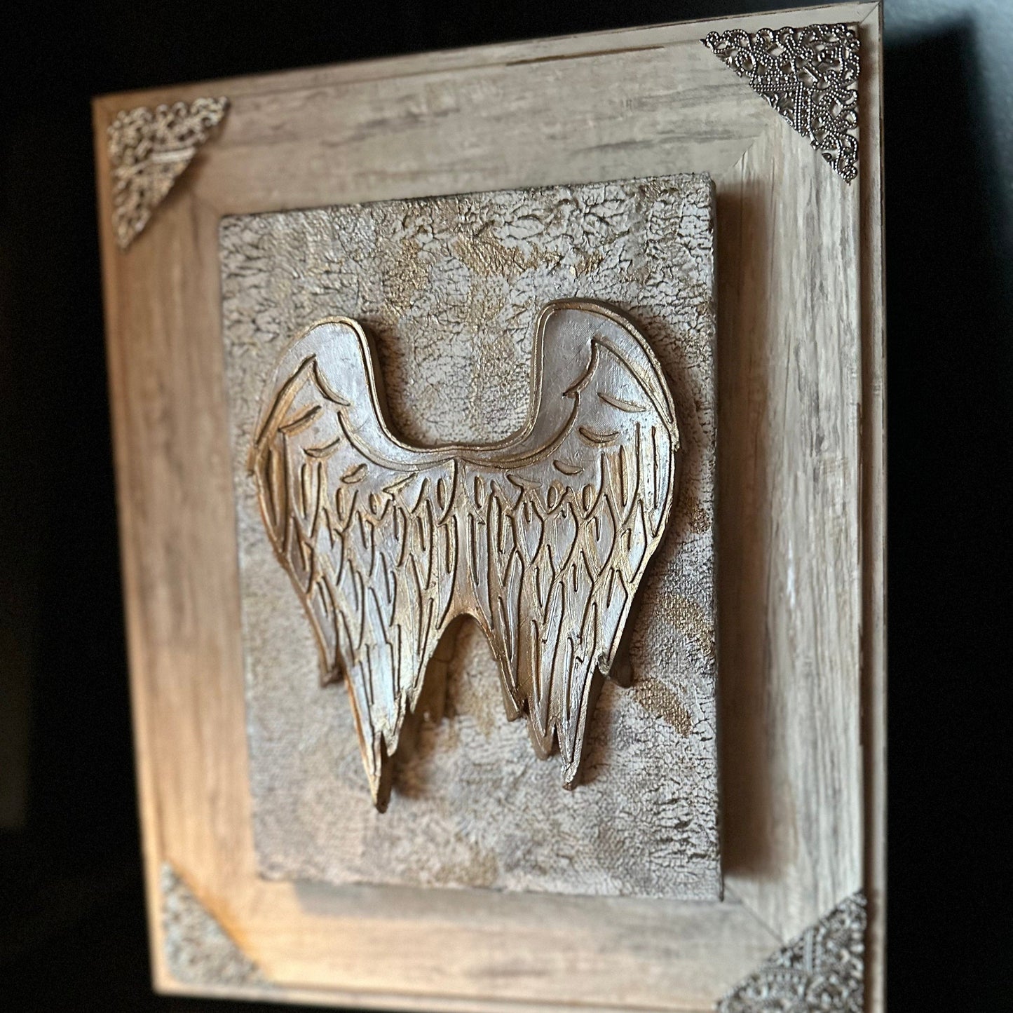 Handmade Clay Angel Wings Picture 5x7 Frame