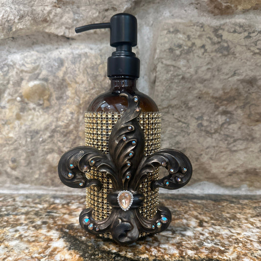Fleur De Lis Glass Dispenser