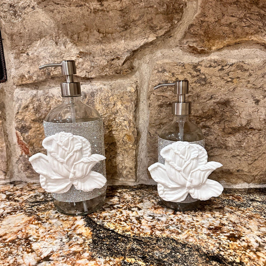 Large 30oz. Stainless Steel Silver Glass Dispenser