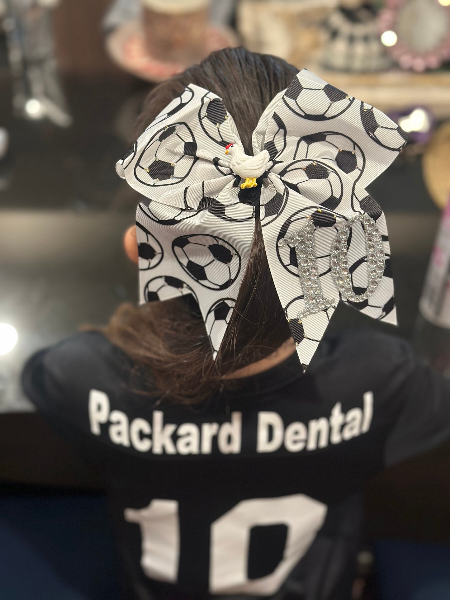 Girls Large Soccer Bow