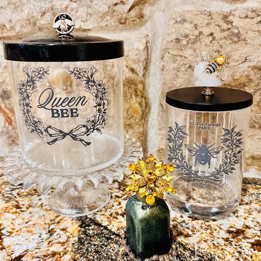 Queen Bee Canister Jar with Lid