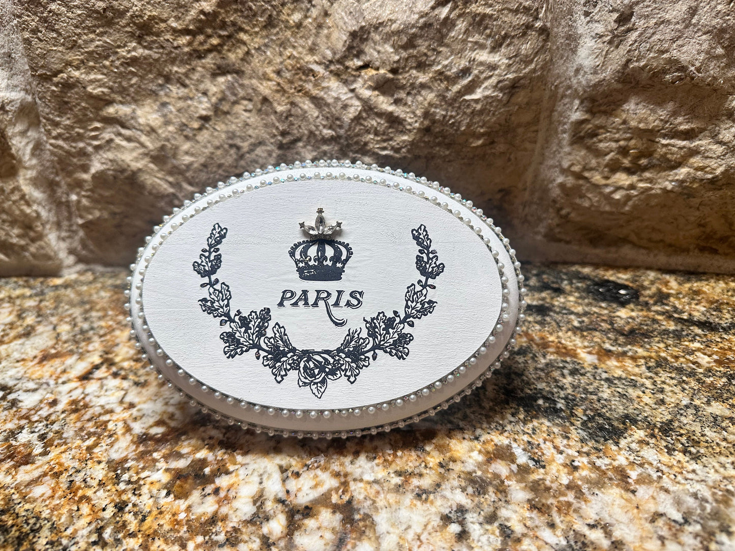 trinket tray, crown dish, candle holder, catch all tray, home decor, handmade, unique gift, Parisian decor