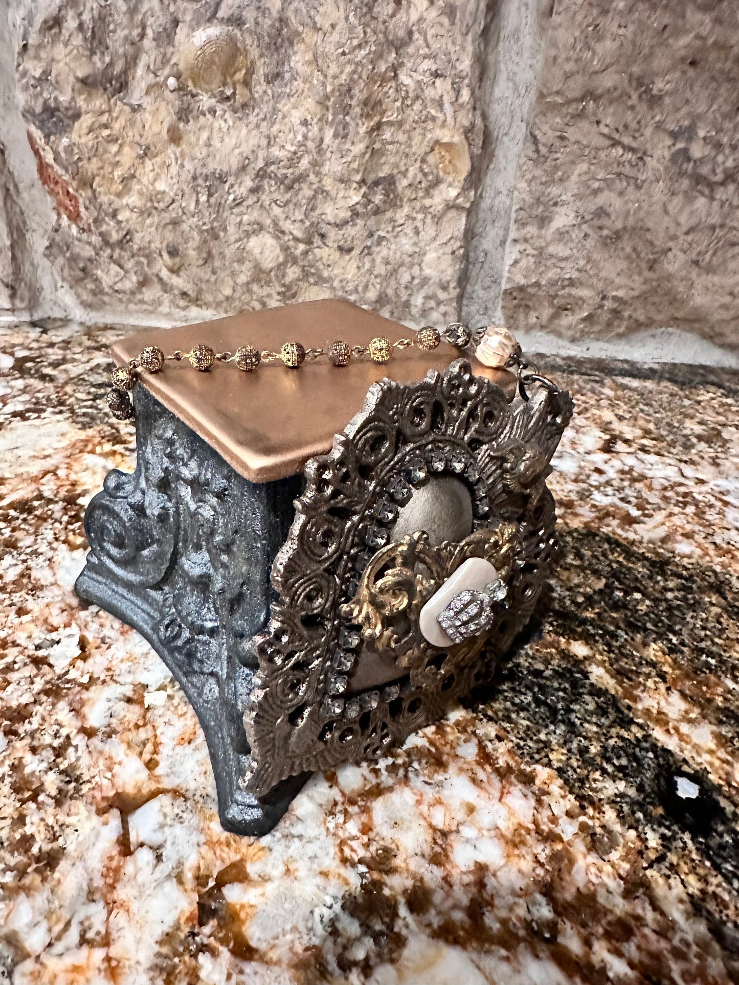 Candle holder, base capital riser, pedestal, old world decor, handmade, DIY, unique gift, home decor