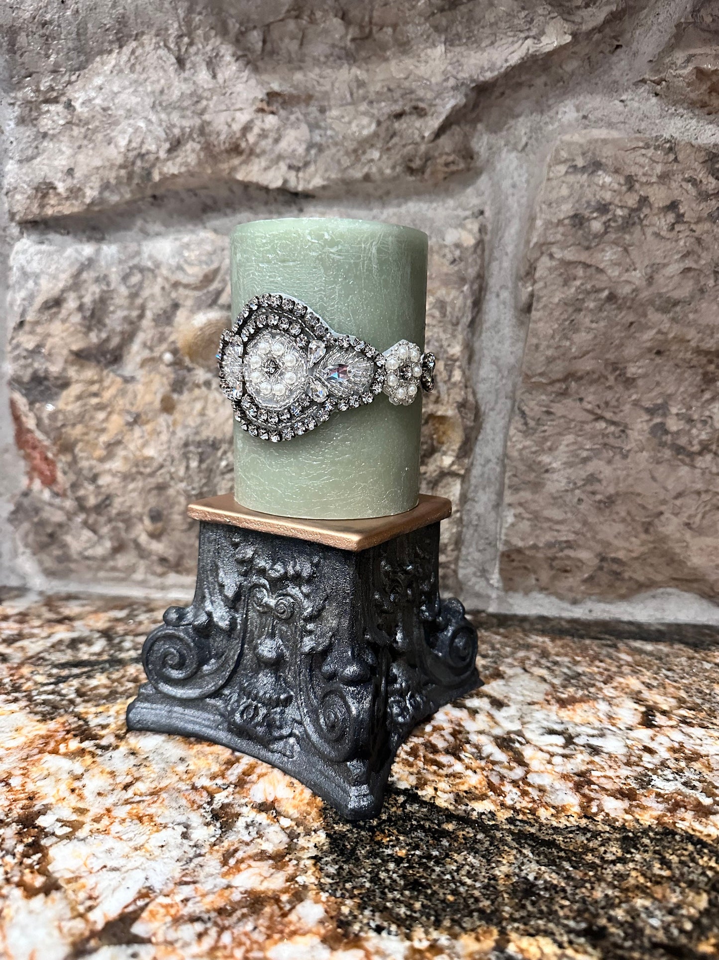 Candle holder, base capital riser, pedestal, old world decor, handmade, DIY, unique gift, home decor