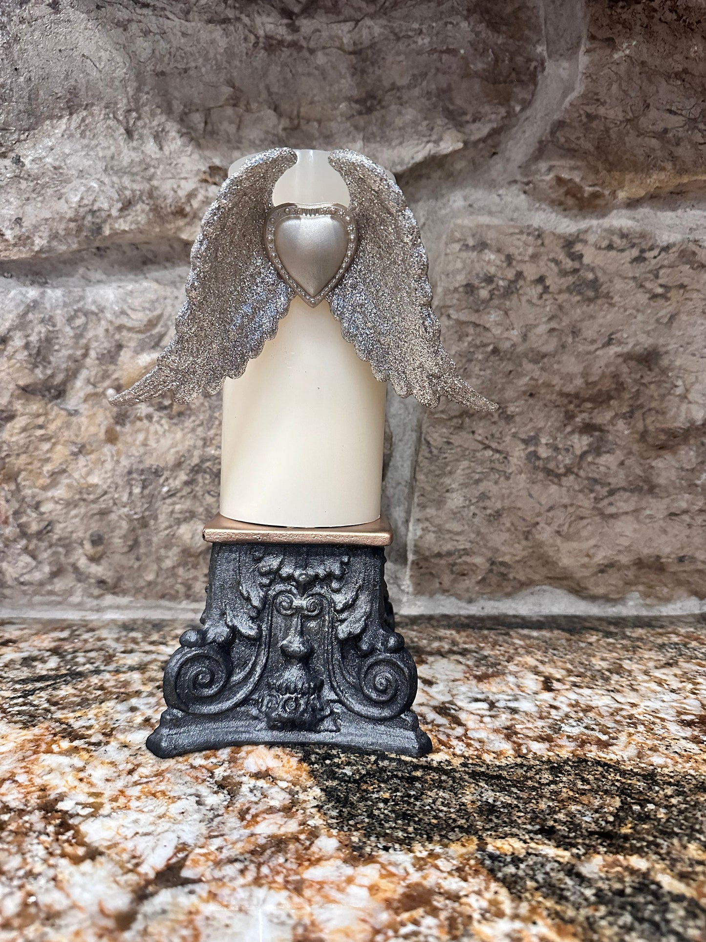 Candle holder, base capital riser, pedestal, old world decor, handmade, DIY, unique gift, home decor