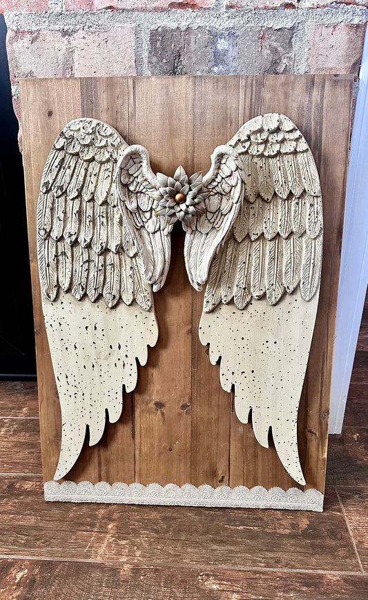 Angel wings picture, wall art, tabletop decor, Angel wings, wooden picture art, home decor, handmade, unique gift, Angel wings wall art