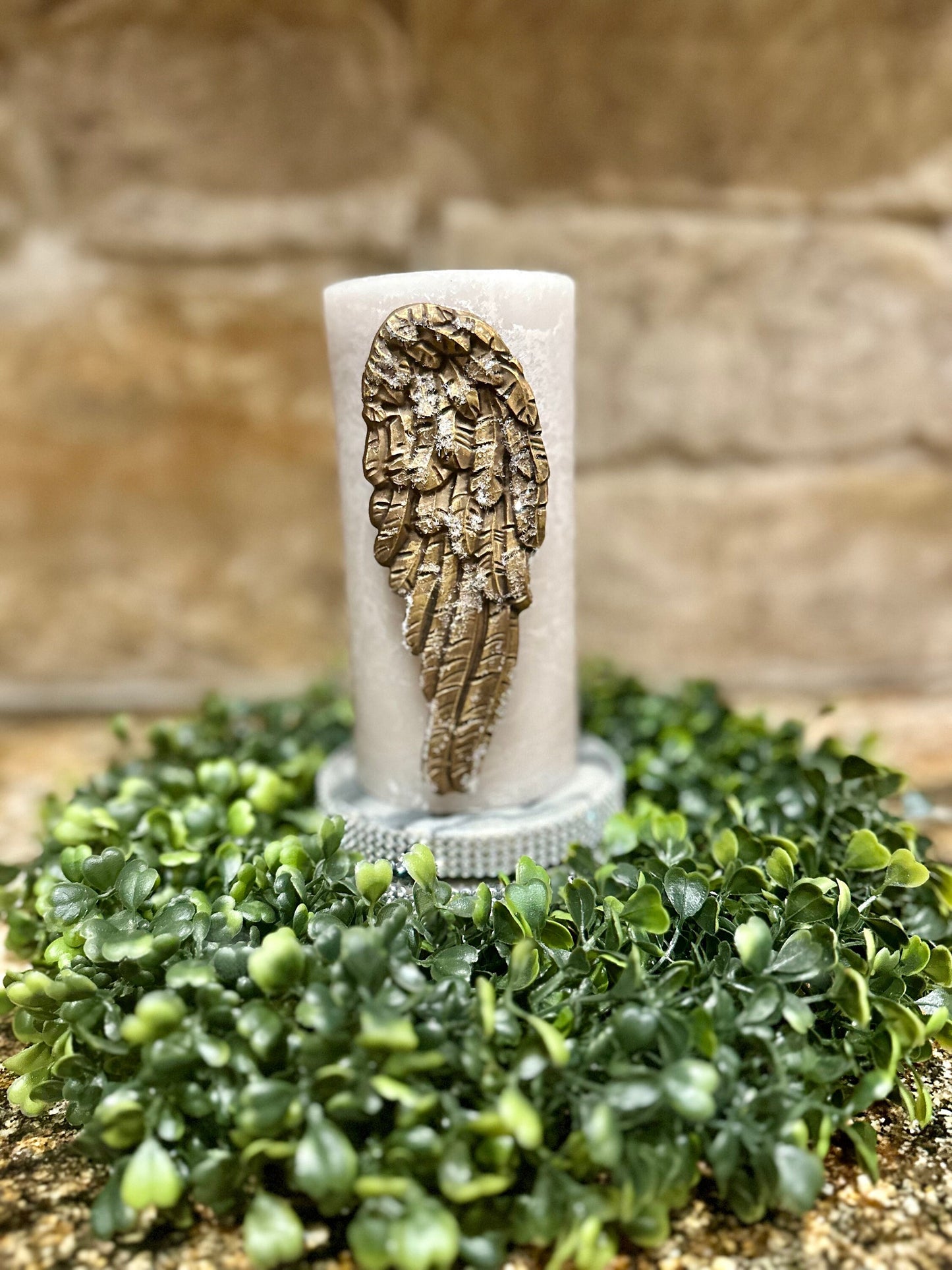 Angel wing candle pins, reusable, handmade, diy, unique gift, home decor, embellished