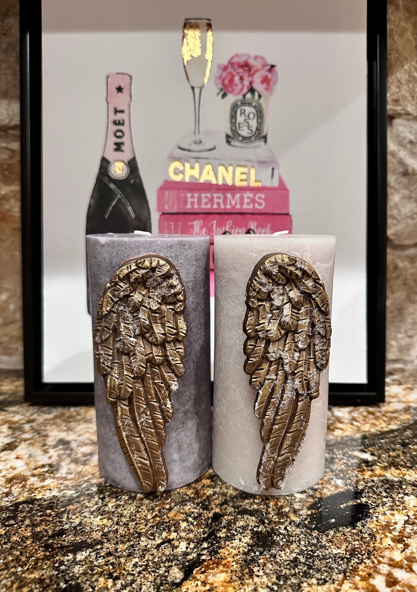 Angel wing candle pins, reusable, handmade, diy, unique gift, home decor, embellished