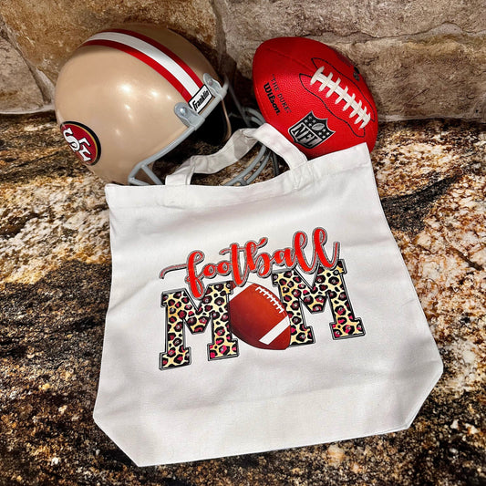 Football Mom Canvas Shoulder Tote