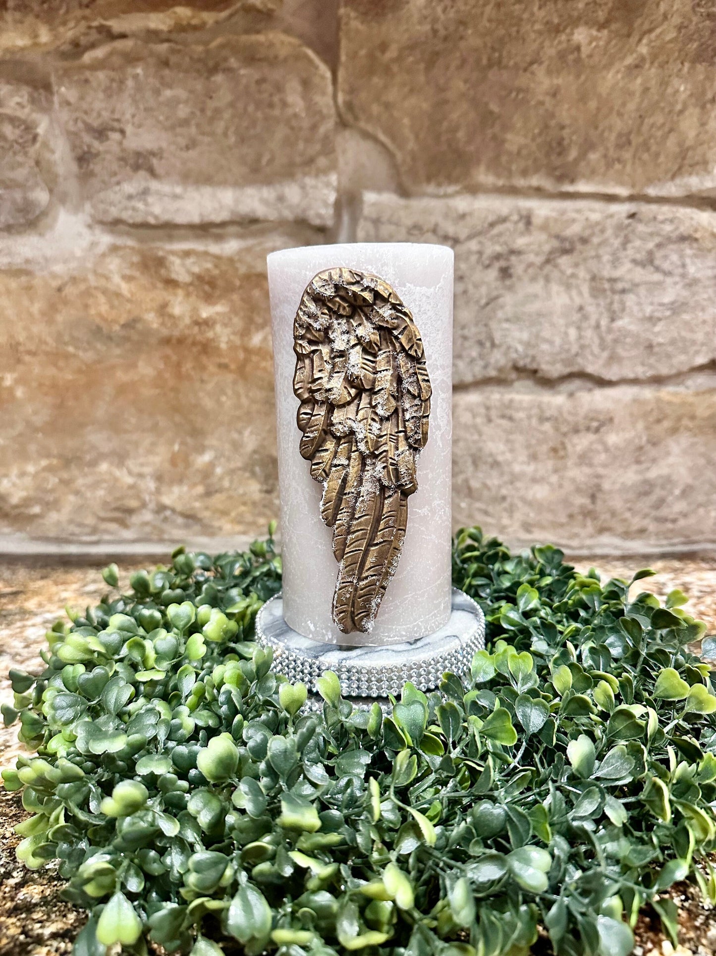 Angel wing candle pins, reusable, handmade, diy, unique gift, home decor, embellished