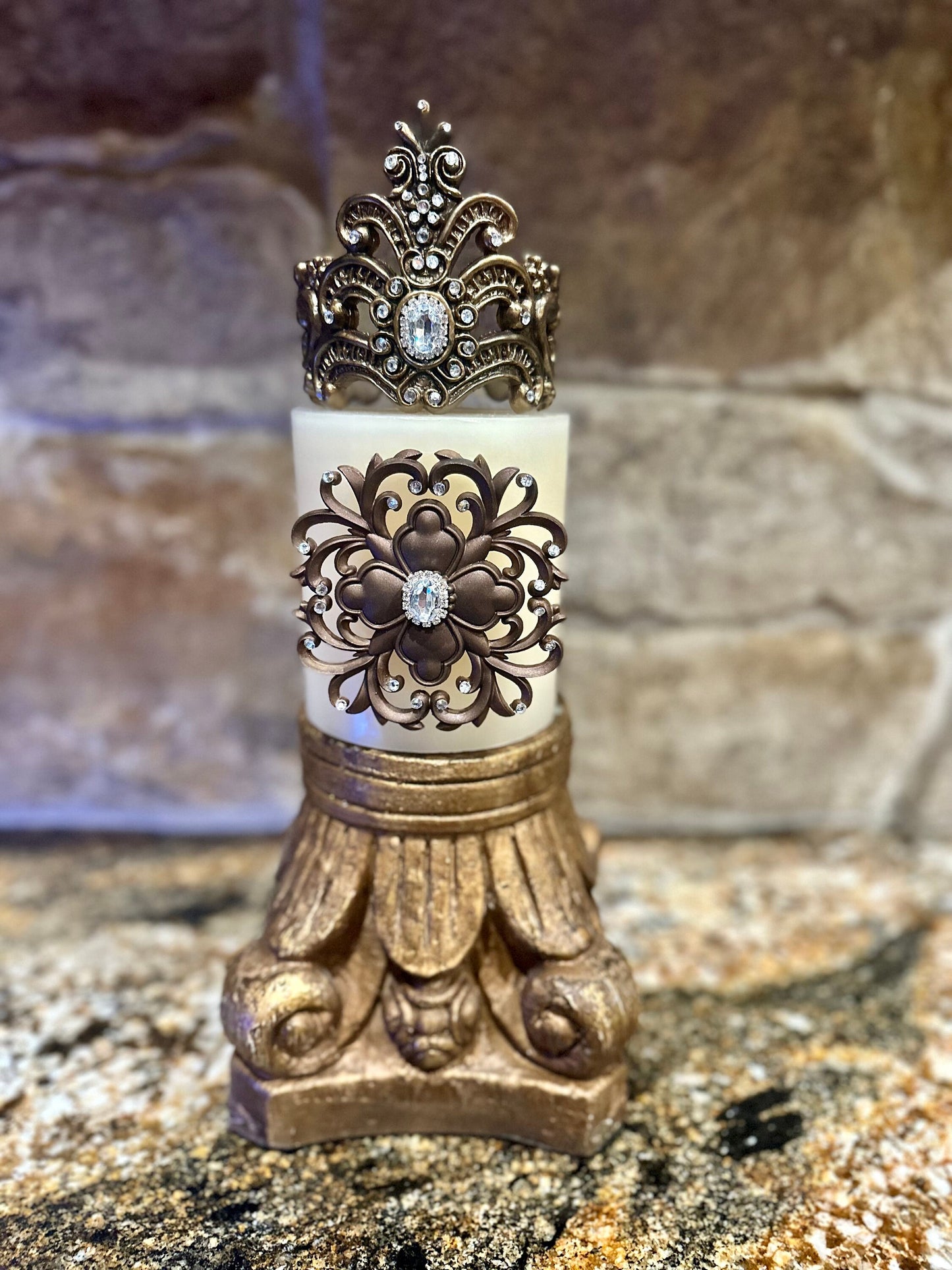 Crown candle topper, candle decor and accessories