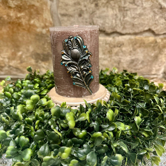 Peacock Feather Candle Pin