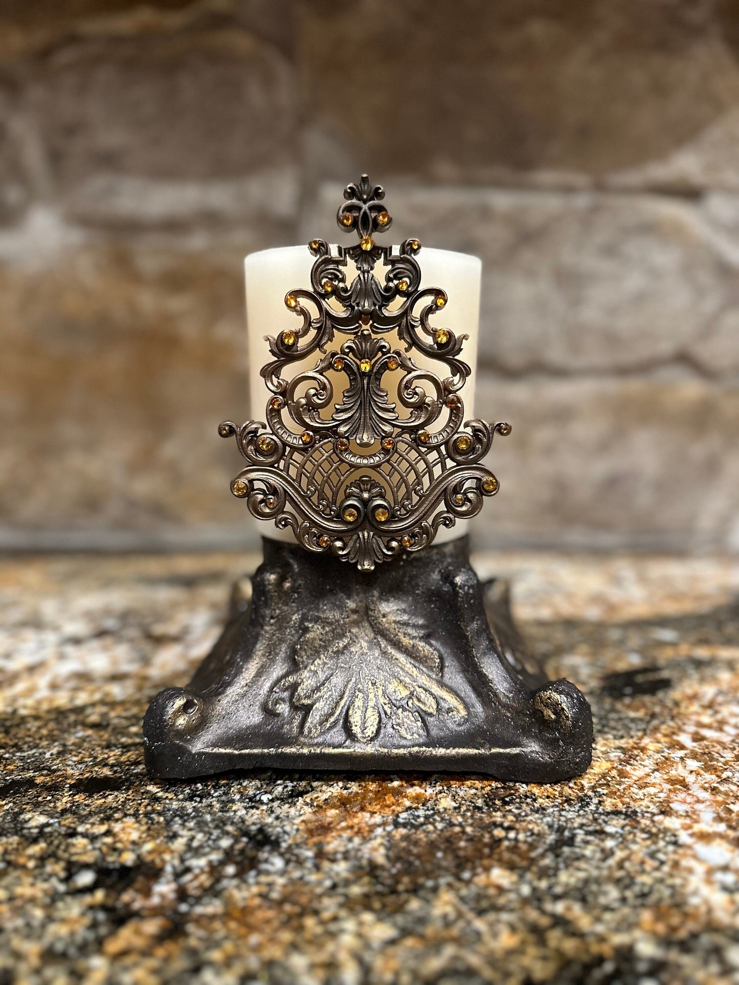 Candle holder, base capital riser, pedestal, old world decor, handmade, DIY, unique gift, home decor