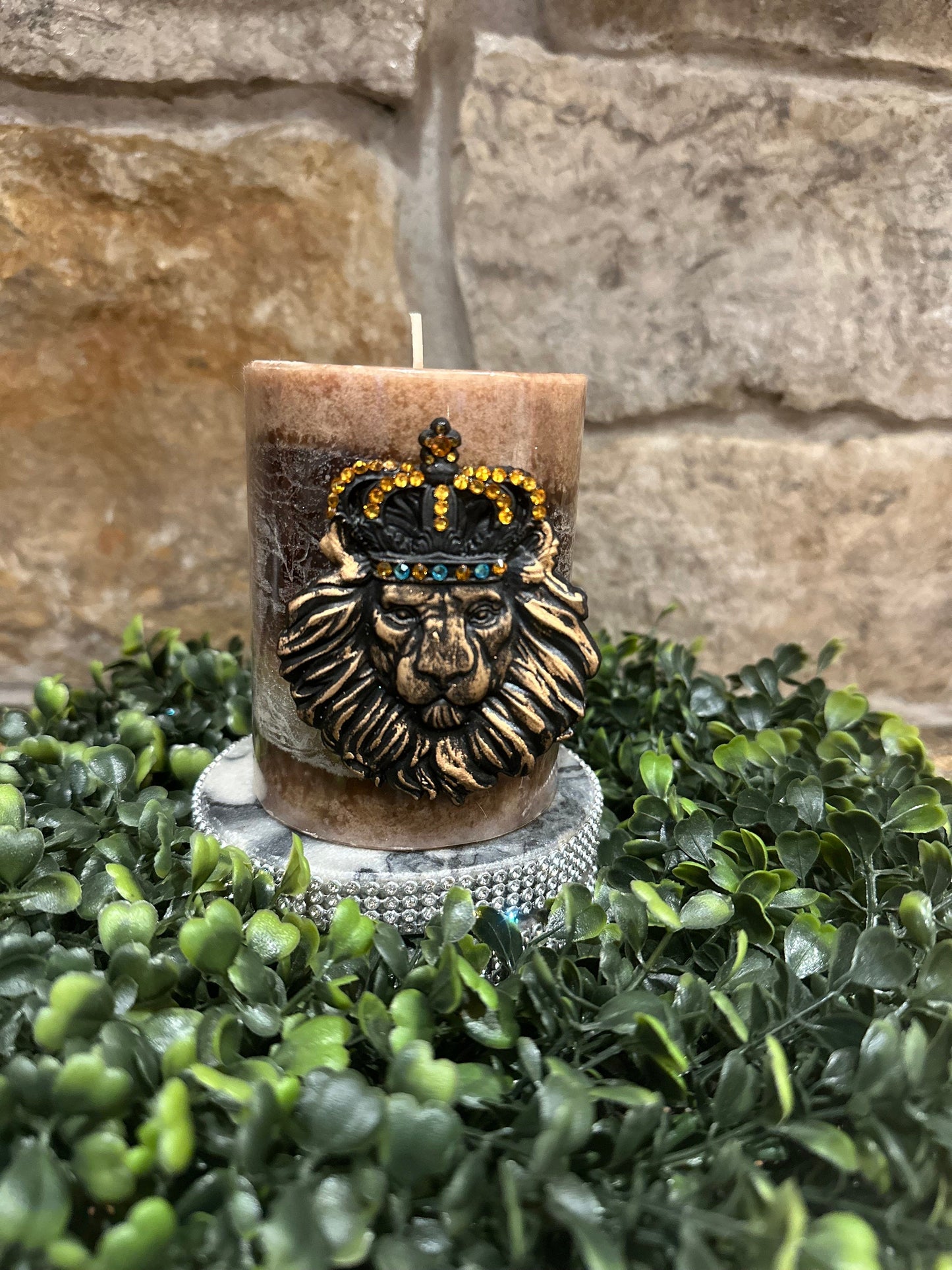 Lion head candle pin, reusable, unique gift, handmade, diy, home decor, candle accessories