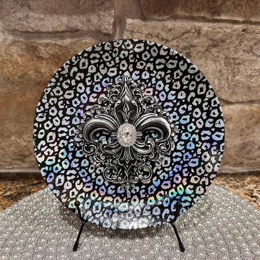 Leopard Foil Wrapped Porcelain Plate