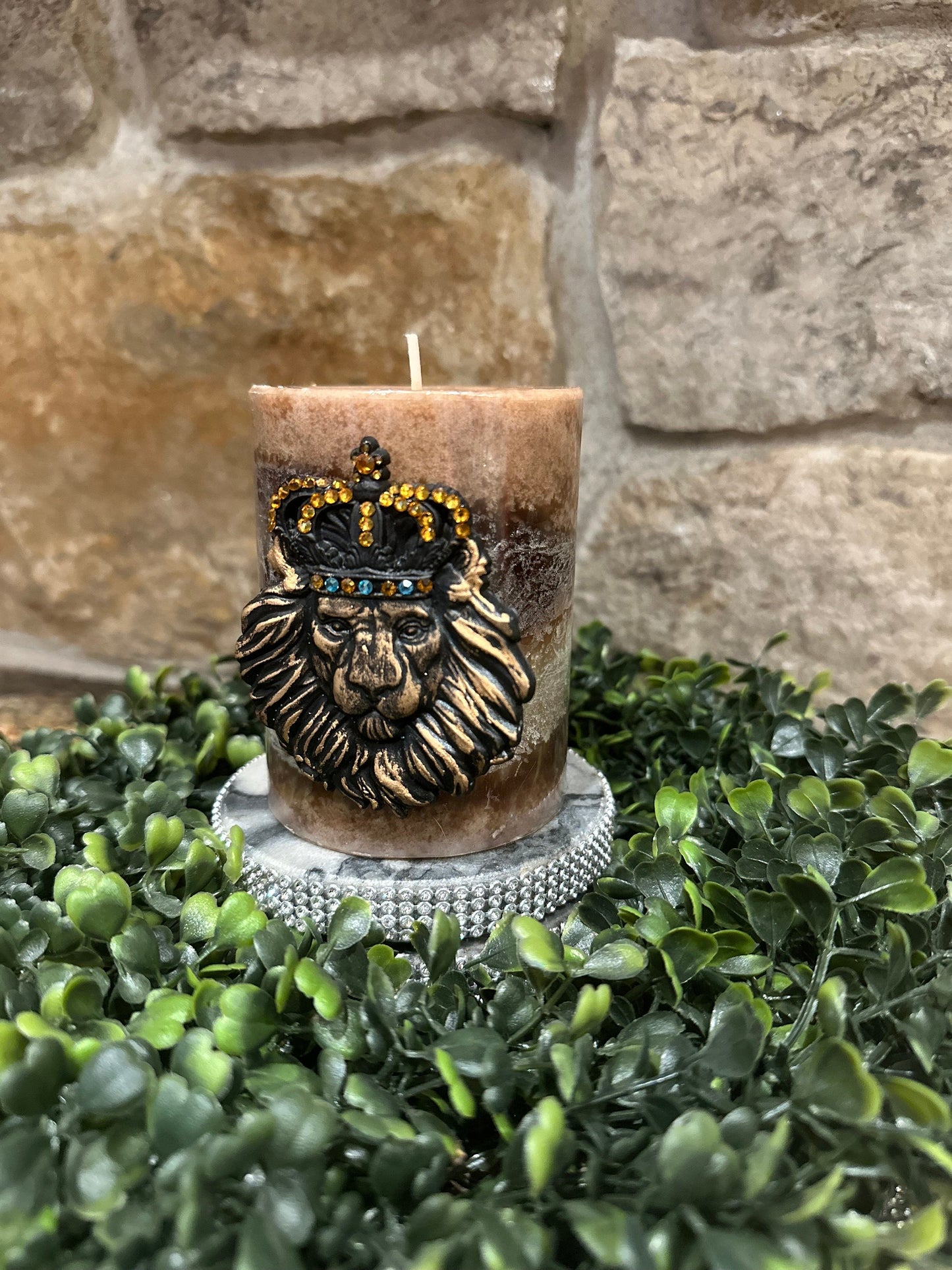 Lion head candle pin, reusable, unique gift, handmade, diy, home decor, candle accessories